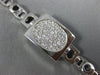 LONG & WIDE .90CT DIAMOND 14KT WHITE GOLD 3D OVAL PAVE SQUARE FUN BRACELET #804