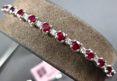 1.75CT DIAMOND AAA RUBY 14KT WHITE GOLD SEMI ETERNITY ADJUSTABLE TENNIS BRACELET