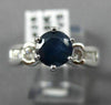 ESTATE 1.54CT DIAMOND & AAA SAPPHIRE 18KT WHITE GOLD 3D ENGAGEMENT RING #26393