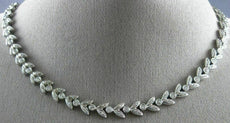 ANTIQUE 2.50CT DIAMOND 18KT WHITE GOLD 3D CLASSIC FLORAL FILIGREE NECKLACE #4166