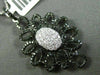 ESTATE LARGE 1.33CT DIAMOND 14KT WHITE GOLD ELONGATED FLOWER FLOATING PENDANT