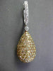 ESTATE LARGE 3.68CT FANCY DIAMOND 18K WHITE & ROSE GOLD PEAR SHAPE DROP EARRINGS