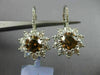 ESTATE LARGE GIA 5.39CT WHITE & CHOCOLATE FANCY DIAMOND 18KT WHITE GOLD EARRINGS