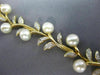 ESTATE WIDE & LONG .25CT DIAMOND & AAA SOUTH SEA PEARL 14KT YELLOW GOLD BRACELET
