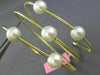 ESTATE WIDE AAA SOUTH SEA PEARL 14KT YELLOW GOLD 3 ROW FLEXIBLE BANGLE BRACELET