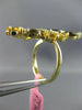 ESTATE LARGE 2.66CT DIAMOND & MULTI GEM 14KT YELLOW GOLD ELONGATED LEAF FUN RING
