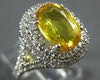 ESTATE 2.37CT DIAMOND & AAA YELLOW SAPPHIRE 14KT WHITE GOLD HALO ENGAGEMENT RING