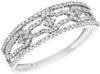 ESTATE WIDE .31CT DIAMOND 14KT WHITE GOLD 3D OPEN FLOWER LOVE KNOT FUN RING