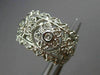 ESTATE LARGE 1.0CT DIAMOND 14KT WHITE GOLD 3D FLOWER CLIP ON HANGING EARRINGS