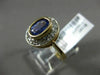 ESTATE 1.16CT DIAMOND & AAA TANZANITE 14KT GOLD BEZEL HALO OVAL ENGAGEMENT RING