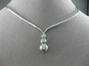 ESTATE .55CT DIAMOND 18KT WHITE GOLD FLOATING THREE STONE DROP NECKLACE #15056