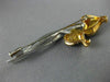 ANTIQUE .60CT DIAMOND 18KT WHITE & ROSE GOLD 3D HEARTS ARROW PIN BROOCH #1383