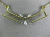 ANTIQUE .40CT DIAMOND 18K WHITE & YELLOW GOLD 3D V SHAPE FLOATING NECKLACE #3635