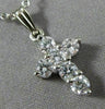 ESTATE .62CT ROUND DIAMOND 14KT WHITE GOLD SHARED PRONG CROSS PENDANT #18214