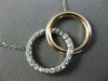 ESTATE .38CT DIAMOND 14KT WHITE & ROSE GOLD 3D CLASSIC CIRCLE LOVE KNOT NECKLACE