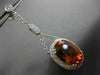 ESTATE LARGE 12.02CT DIAMOND CITRINE 14KT WHITE GOLD OVAL HALO FILIGREE EARRINGS