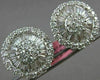 ESTATE LARGE 3.15CT ROUND & BAGUETTE DIAMOND 18KT WHITE GOLD 3D FLOWER EARRINGS