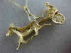 ANTIQUE LARGE 14KT YELLOW GOLD 3D FILIGREE HORSE RIDER RACING PENDANT #19848