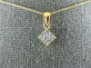 ESTATE .25CT DIAMOND 14KT YELLOW GOLD 3D PRINCESS INVISIBLE SQUARE PENDANT #1758