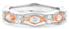 ESTATE .31CT DIAMOND 14KT WHITE & ROSE GOLD 3D FILIGREE WEDDING ANNIVERSARY RING