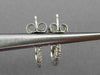 ESTATE SMALL .08CT DIAMOND 14K WHITE GOLD 3D SEMI HOOP CLASSIC MILGRAIN EARRINGS