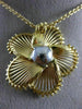 ESTATE LARGE 1.40CT DIAMOND 18KT WHITE & YELLOW GOLD 3D FLOWER FLOATING PENDANT