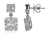 LARGE 2.04CT DIAMOND 18KT WHITE GOLD ROUND & BAGUETTE INVISIBLE HANGING EARRINGS
