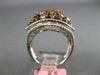 ESTATE LARGE 3.17CT PINK & WHITE DIAMOND 18K TWO TONE GOLD MULTI SHAPE OVAL RING