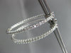 ESTATE LARGE .68CT DIAMOND 14KT WHITE GOLD 3D DOUBLE SIDED HOOP EARRINGS #19695