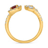 LARGE 1.57CT DIAMOND & AAA RUBY 14K YELLOW GOLD MULTI SHAPE MULTI LEAF HALO RING