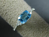 ESTATE 1.0CT DIAMOND & AAA BLUE TOPAZ 14K WHITE GOLD 3D CLUSTER RECTANGULAR RING