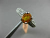 ESTATE 2CT DIAMOND & AAA YELLOW SAPPHIRE 14KT WHITE GOLD 3D OVAL ENGAGEMENT RING