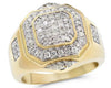 ESTATE LARGE .96CT DIAMOND 14KT YELLOW GOLD 3D SQUARE OCTAGON FUN MEN'S RING