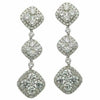 ESTATE LARGE 2.60CT DIAMOND 18KT WHITE GOLD 3D CLUSTER JOURNEY HANGING EARRINGS