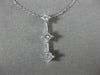 ESTATE LARGE .65CT DIAMOND 14K WHITE GOLD 3 STONE SQUARE FLOATING PENDANT #18527