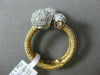 ESTATE LARGE 1.22CT ROUND DIAMOND 18KT 2 TONE GOLD 3D PAVE MULTI DOME MESH RING