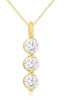 .50CT DIAMOND 14KT YELLOW GOLD THREE STONE PAST PRESENT FUTURE FLOATING PENDANT