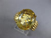 ESTATE EXTRA LARGE 10.0CT AAA YELLOW TOPAZ 14KT YELLOW GOLD 3D OVAL RING #1005