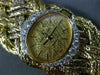 ESTATE LARGE & LONG BAUME & MERCIER .88CT DIAMOND 18K TWO TONE GOLD WOVEN WATCH