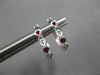 .23CT DIAMOND & AAA RUBY 14K WHITE GOLD 3D INFINITY HUGGIE HOOP HANGING EARRINGS