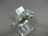 ESTATE 2.0CT DIAMOND 14KT WHITE GOLD 3D 3 STONE FILIGREE HALO ENGAGEMENT RING