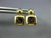 ESTATE .80CT AAA AMETHYST 14KT YELLOW GOLD 3D CLASSIC SQUARE STUD EARRINGS