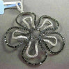 ESTATE MASSIVE 1.64CT WHITE & BLACK DIAMOND 18KT WHITE GOLD 3D FLOWER PENDANT