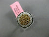 ESTATE WIDE .61CT FANCY DIAMOND 18KT TWO TONE GOLD 3D PAVE CIRCULAR CLASSIC RING