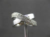 ESTATE LARGE .70CT DIAMOND 14KT WHITE GOLD OVERLAPPING X DESIGN FUN RING #14143