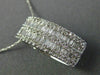 ESTATE WIDE .92CT ROUND & BAGUETTE DIAMOND 18K WHITE GOLD 3D RECTANGULAR PENDANT