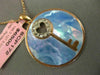 LARGE .10CT DIAMOND & AAA BLUE MOTHER OF PEARL 14KT ROSE GOLD 3D HEART PENDANT