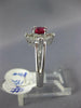 ESTATE .85CT DIAMOND & AAA RUBY 18KT WHITE GOLD 3D ROUND SQUARE ENGAGEMENT RING