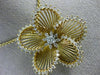 ESTATE LARGE 1.40CT DIAMOND 18KT WHITE & YELLOW GOLD 3D FLOWER FLOATING PENDANT