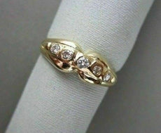 ESTATE .20CT ROUND DIAMOND 14K YELLOW GOLD DOUBLE HEADED RING WEDDING BAND #2208